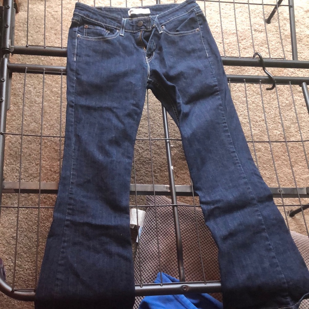 Levi’s bootcut jeans, dark wash. Never worn. Size 7S.